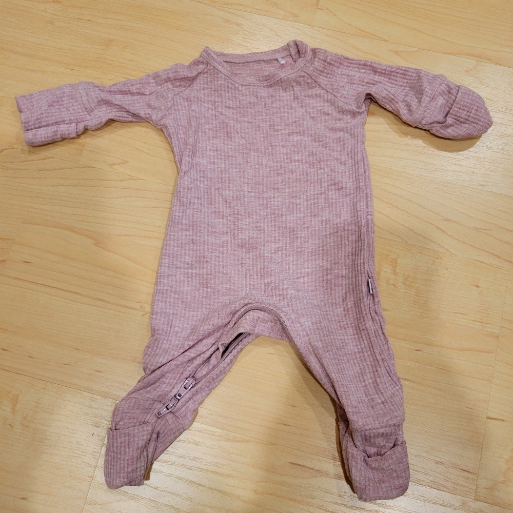 Little Sleepies Heather Mauve Crescent Zippy - Preemie